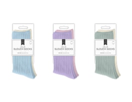 Wholesale Ladies Plain Chenille Ribbed Slouch Socks 2pk