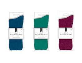 Wholesale Ladies Plain Chenille Slouch Socks 2pk