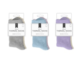 Wholesale Ladies Plain Marl Thermal Socks 2pk