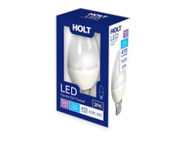 Wholesale LED Candle Bulb 5W C37 E14/SES Cool White 2pk