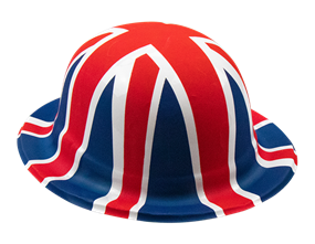 Union Jack Plastic Bowler Hat