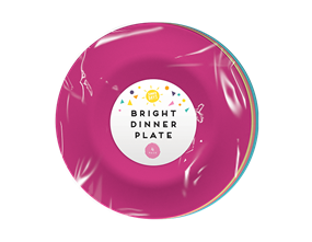 Bright Plastic Dinner Plate Dia 25cm 4pk