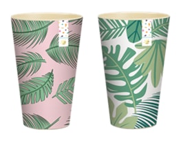 Summer Party Leaf Tall Printed Bamboo Tumbler