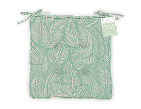 Wholesale Summer Leaf Sage Luxury Seat Pad with Ties