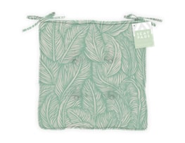 Wholesale Summer Leaf Sage Luxury Seat Pad with Ties