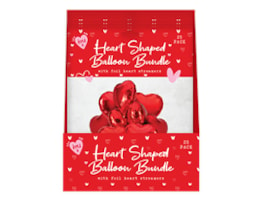 Wholesale Valentine's Heart Balloon Bundle With Streamers 24pk