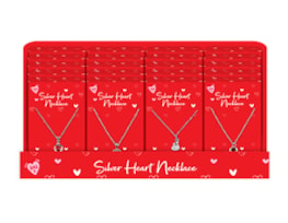 Wholesale Valentine's Day Silver Heart Necklaces PDQ