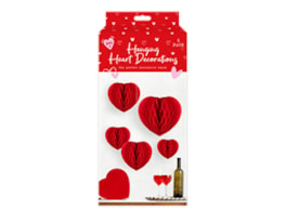 Wholesale Valentine's Honeycomb Hanging Heart Deocrations 5pk