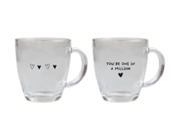 Wholesale Valentine's Printed Glass coffee cup 350ml