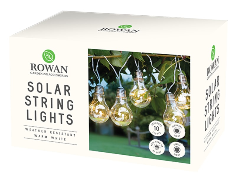 Wholesale 10 Solar Light bulb string lights Warm white | Gem imports Ltd.