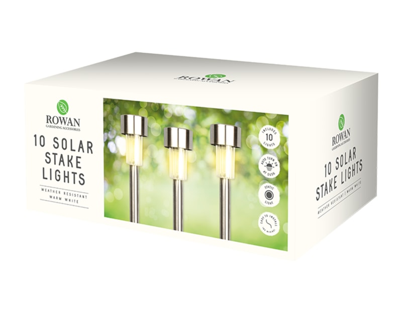 Wholesale 10 solar stake lights warm white | Gem imports Ltd.