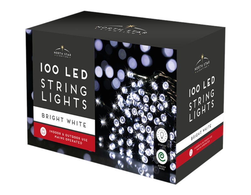 Wholesale 100 Led Mains Operated Christmas Lights - Bright White