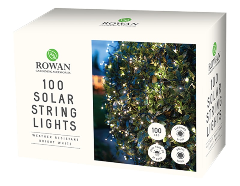 Wholesale 100 Led solar string lights Bright white | Gem imports Ltd.