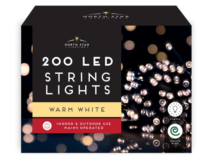 Wholesale 200 Led Mains Operated Christmas Lights - Warm White