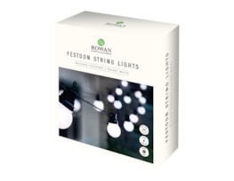 Wholesale 24 mains operated bulb string lights bright white | Gem imports Ltd.