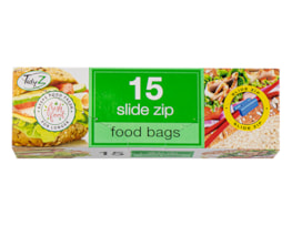 Wholesale Food Bags Slide Zip 15pk| Gem imports Ltd