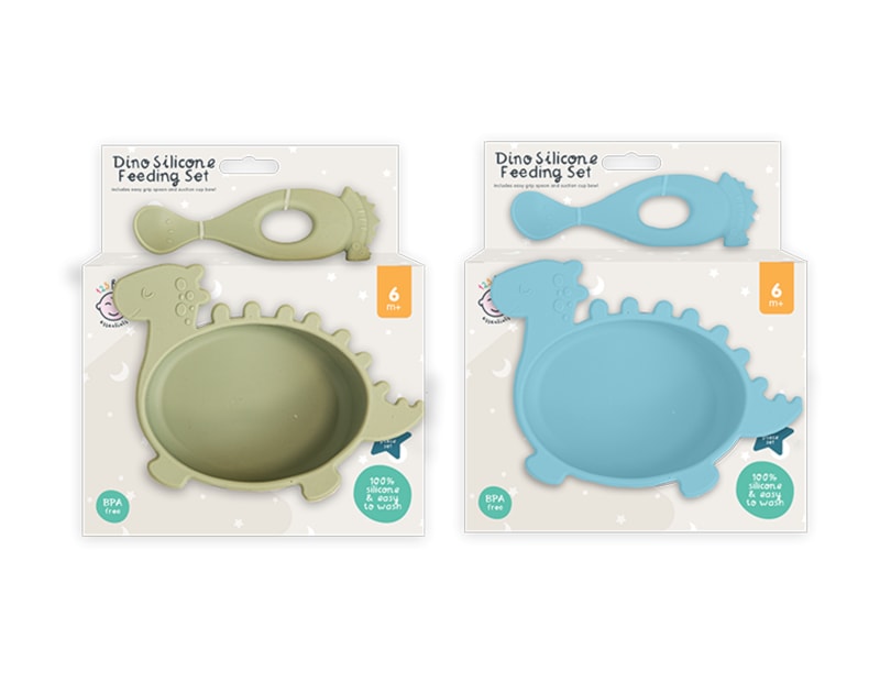 Wholesale Dino Silicone Feeding Set