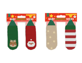 Wholesale Baby Printed Festive Socks 4pk