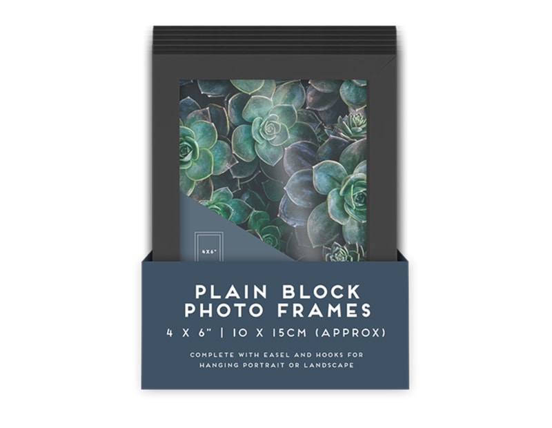 Wholesale Black Block Photo Frame 4 X 6" 1pk PDQ