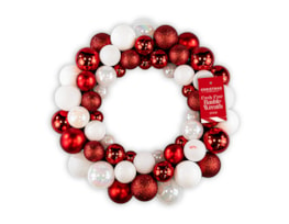 Wholesale Candy Cane Bauble Wreath 35cm