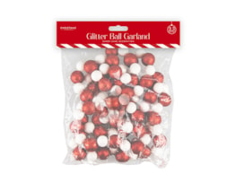 Wholesale Candy Cane Glitter Ball Garland 2.3M