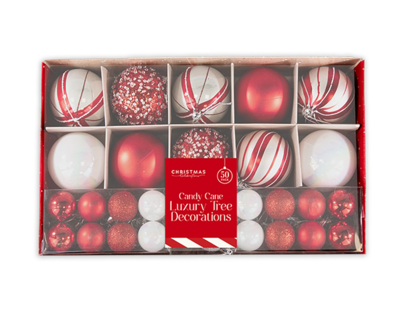 Wholesale Candy Cane Luxury Tree Decorations 50pk