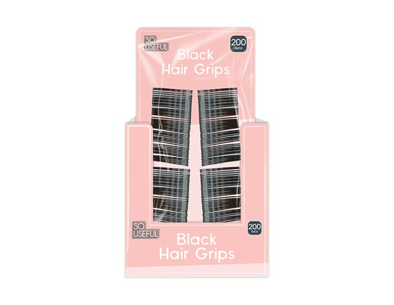 Wholesale Black Hair Grips 200pk CDU