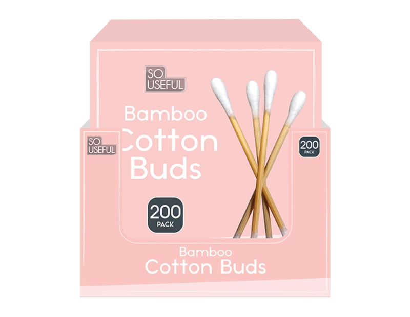 Wholesale Bamboo Cotton Buds 200pk CDU