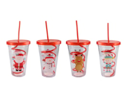 Wholesale Christmas Cup & Twist Straw | Bulk Buy Christmas Homeware