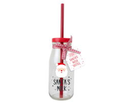 Wholesale Christmas Glass Milk Bottles | Bulk Buy Christmas Homeware