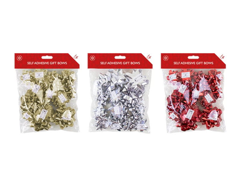 Wholesale Christmas Metallic gift bows 16pk | Gem import Ltd