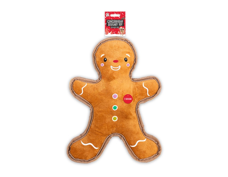 Wholesale Christmas Pet Gingerbread Squeaky Toy