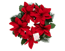 Wholesale Christmas Poinsettia Wreaths | bulk buy christmas wreaths