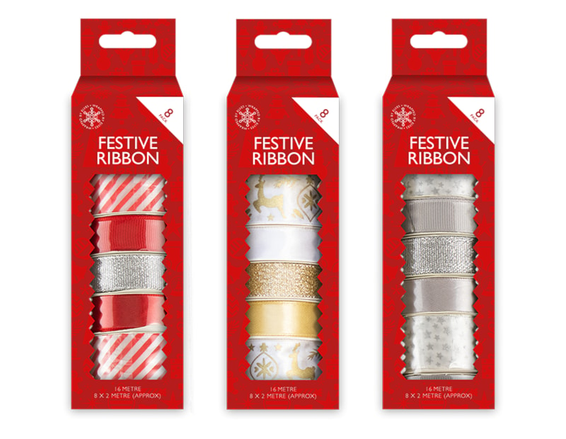 Wholesale Christmas Ribbon - 8 Pack