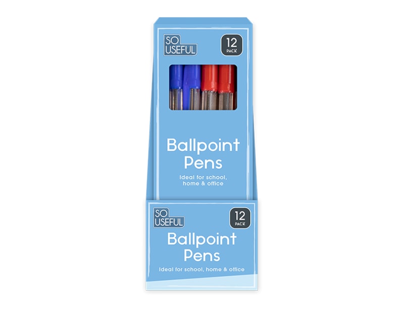 Wholesale Clear Barrel Ballpoint Pens 12pk CDU