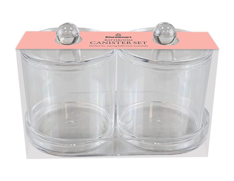 Wholesale Clear Canister Set With Tray