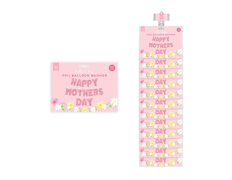 Wholesale Clip Strip Happy Mother's Day Foil Balloon Banner