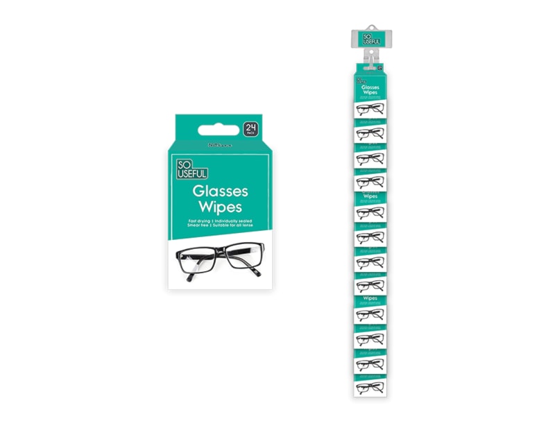 Wholesale Glasses Lens Wipes 24pk With Clip Strip