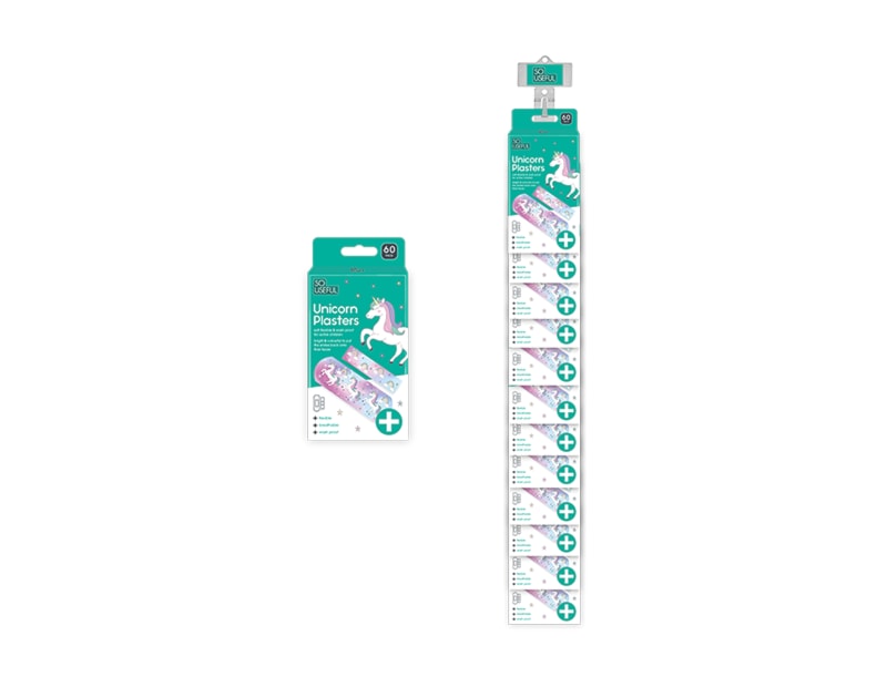 Wholesale Unicorn Plasters 60pk With Clip Strip