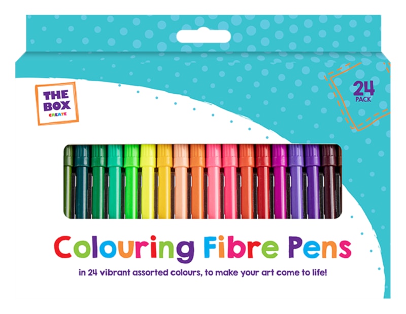 Wholesale Colouring Fibre Pens 24pk