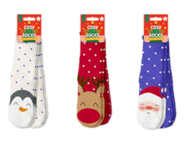 Wholesale Cosy Printed Socks with Grippers