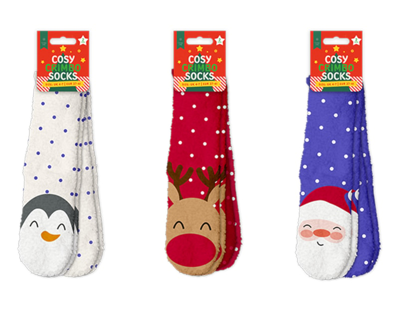 Wholesale Cosy Printed Socks with Grippers