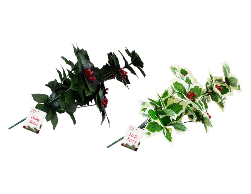 Wholesale Decorative Christmas Holly Spray | Bulk buy Christmas holly