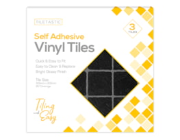 Wholesale Dark Square Adhesive Vinyl Floor Tiles 3pk