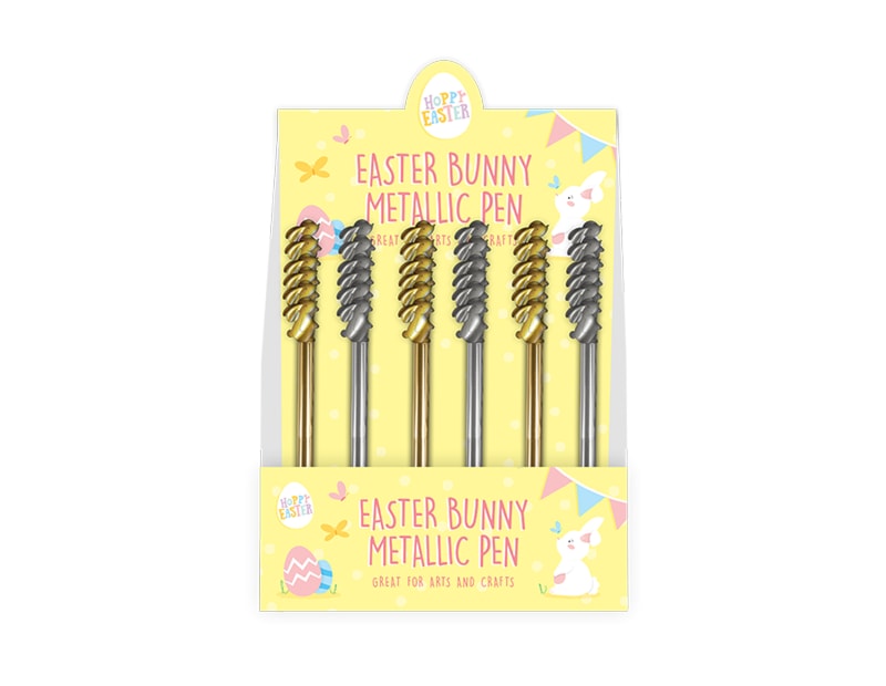 Wholesale Easter Bunny Metallic Pen PDQ