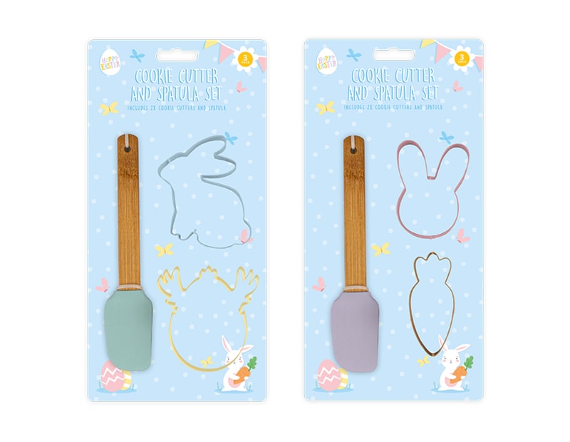 Wholesale Easter Cookie Cutter & Spatula Set 3pk