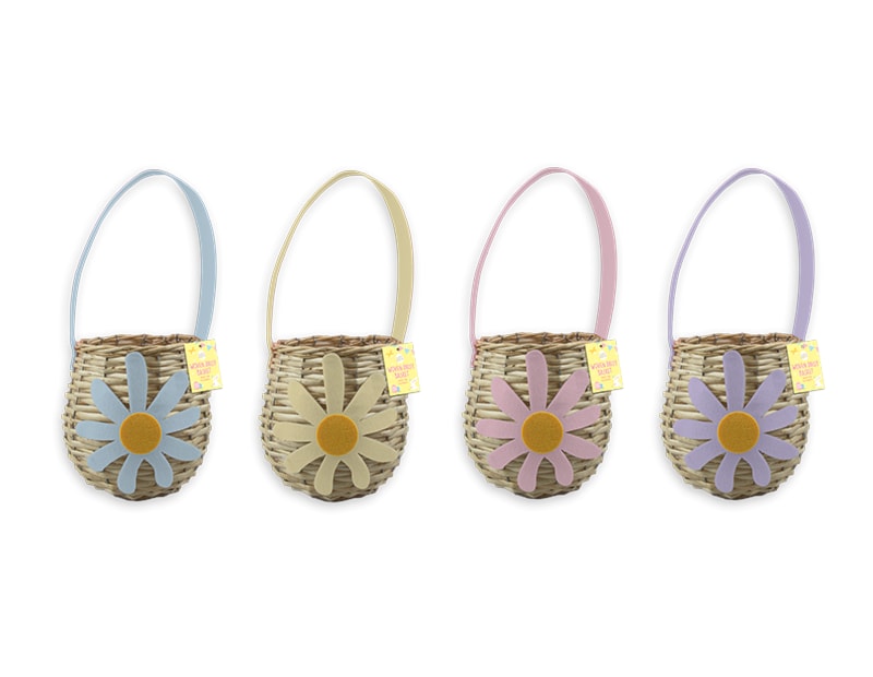 Wholesale Easter Woven Daisy Basket