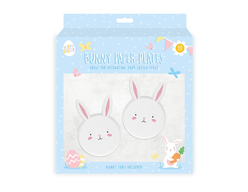 Wholesale Easter Bunny Paper Plates with Attachable Ears