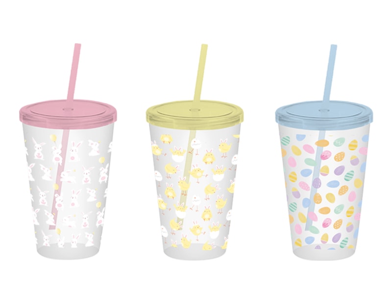 Wholesale Easter Printed Tumbler with Straw