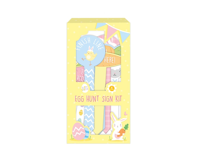 Wholesale Easter Egg Hunt sign Kit 6pk